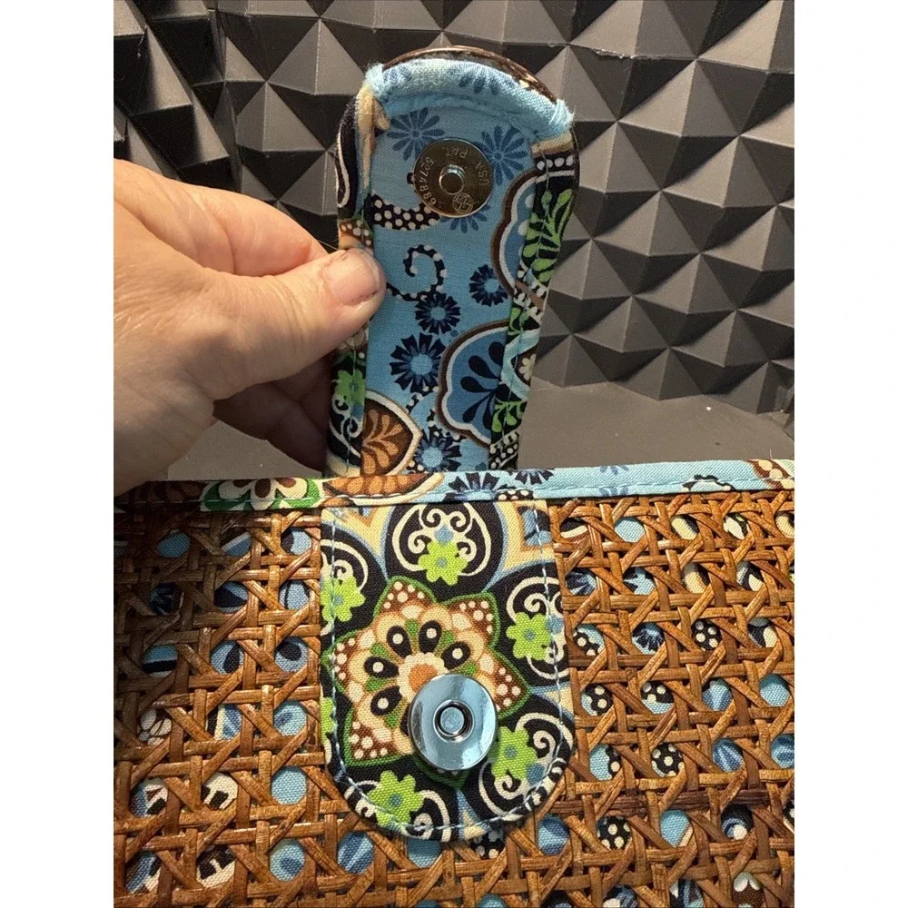 NEW Clutch Purse Vera Bradley Tiki Floral Bali Blue Woven Snap Summer With Tag